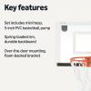 imageAmazon Basics Mini Indoor Basketball Hoop Over The Door Backboard and Rim 18quot x 12quot