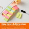 imageAmazon Basics Mini Rectangular Sticky Notes 15x2 Inches Bright Colors SelfStick Pads Easy to Post for Home Office Notebook 70 sheetsPad Pack of 24