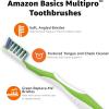 imageAmazon Basics MultiPro Toothbrushes with Angled Bristles Soft 4 Count Pack of 1