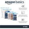 imageAmazon Basics Multiple Vacuum Compression Zipper Storage Bags for Space Saving and Travel with Hand Pump 6Pack 2 Jumbo 2 Large 2 Medium Transparent