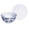 imageAmazon Basics Nesting Melamine Mixing Round Bowl with Lid and NonSlip Base 5 Sizes Blue and White Floral Set of 10 4 quarts 3 1516quot7 916quot8 78quot10quot11 14quotBlue and White Floral