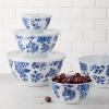 imageAmazon Basics Nesting Melamine Mixing Round Bowl with Lid and NonSlip Base 5 Sizes Blue and White Floral Set of 10 4 quarts 3 1516quot7 916quot8 78quot10quot11 14quotBlue and White Floral