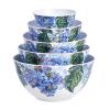 imageAmazon Basics Nesting Melamine Mixing Round Bowl with Lid and NonSlip Base 5 Sizes Blue and White Floral Set of 10 4 quarts 3 1516quot7 916quot8 78quot10quot11 14quotHydrangea Floral