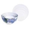 imageAmazon Basics Nesting Melamine Mixing Round Bowl with Lid and NonSlip Base 5 Sizes Blue and White Floral Set of 10 4 quarts 3 1516quot7 916quot8 78quot10quot11 14quotHydrangea Floral