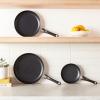 imageAmazon Basics Non Stick Kitchen Cookware 15Piece Set NonInduction Includes Pots Pans and Utensils Black3Piece Set  NonInduction