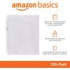imageAmazon Basics NonGlare Sheet Protector for Paper Sturdy with PrePunched Holes Clear 85 x 11 Inch 500 Count100  Pack