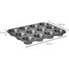 imageAmazon Basics Nonstick Round Muffin Baking Pan 12 Cups Set of 2 Gray 139x1055x122quot139x1055x122