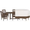imageAmazon Basics Outdoor Patio Furniture Table and Chair Cover Waterproof AntiUV Durable Large BeigeTan 110quotx84quot110x84
