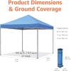 imageAmazon Basics Outdoor Pop Up 10 x 10 Canopy Tent for Events Portable with Easy Setup Includes Wheeled Carry Bag 8 Pegs 4 Ropes 4 Weighted Bags BlueBlue