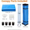 imageAmazon Basics Outdoor Pop Up 10 x 10 Canopy Tent for Events Portable with Easy Setup Includes Wheeled Carry Bag 8 Pegs 4 Ropes 4 Weighted Bags BlueBlue