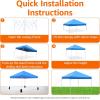 imageAmazon Basics Outdoor Pop Up 10 x 10 Canopy Tent for Events Portable with Easy Setup Includes Wheeled Carry Bag 8 Pegs 4 Ropes 4 Weighted Bags BlueBlue