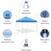 imageAmazon Basics Outdoor Pop Up 10 x 10 Canopy Tent for Events Portable with Easy Setup Includes Wheeled Carry Bag 8 Pegs 4 Ropes 4 Weighted Bags BlueBlue