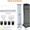 imageAmazon Basics Outdoor Pop Up 10 x 10 Canopy Tent for Events Portable with Easy Setup Includes Wheeled Carry Bag 8 Pegs 4 Ropes 4 Weighted Bags BlueWhite