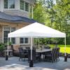 imageAmazon Basics Outdoor Pop Up 10 x 10 Canopy Tent for Events Portable with Easy Setup Includes Wheeled Carry Bag 8 Pegs 4 Ropes 4 Weighted Bags BlueWhite