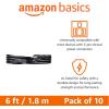 imageAmazon Basics PC Power Cord 12 feet AC Power Cord for Monitor Computer TV 3 Prong 18 AWG 125 Volts Black10Pack 10 Count