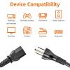 imageAmazon Basics PC Power Cord 12 feet AC Power Cord for Monitor Computer TV 3 Prong 18 AWG 125 Volts Black10Pack 10 Count