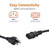 imageAmazon Basics PC Power Cord 12 feet AC Power Cord for Monitor Computer TV 3 Prong 18 AWG 125 Volts Black1Pack 1 Count