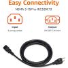 imageAmazon Basics PC Power Cord 12 feet AC Power Cord for Monitor Computer TV 3 Prong 18 AWG 125 Volts Black1Pack 1 Count