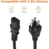 imageAmazon Basics PC Power Cord 12 feet AC Power Cord for Monitor Computer TV 3 Prong 18 AWG 125 Volts Black1Pack 24 Count