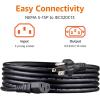imageAmazon Basics PC Power Cord 12 feet AC Power Cord for Monitor Computer TV 3 Prong 18 AWG 125 Volts Black5Pack 5 Count
