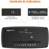imageAmazon Basics Paper Shredder for Home and Office 8Sheet Strip Cut CD Credit Card Shredder 34 Gallon Wastebasket  BlackShredder New Model