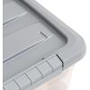 imageAmazon Basics Plastic Storage Containers with Secure Latching Lids Stackable Organization Bins ClearGrey 19 Quart Set of 612 Qt  6 Pack