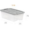 imageAmazon Basics Plastic Storage Containers with Secure Latching Lids Stackable Organization Bins ClearGrey 19 Quart Set of 612 Qt  6 Pack