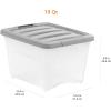 imageAmazon Basics Plastic Storage Containers with Secure Latching Lids Stackable Organization Bins ClearGrey 19 Quart Set of 619 Qt  6 Pack