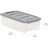 imageAmazon Basics Plastic Storage Containers with Secure Latching Lids Stackable Organization Bins ClearGrey 5 Quart Set of 105 Qt  10 Pack