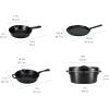 imageAmazon Basics PreSeasoned Cast Iron 5 Pieces Kitchen Pots and Pans Cookware Set Black 1417 x 122 x 1063 in