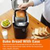 imageAmazon Basics Programmable Bread Maker 2 Pound NonStick Automatic Bread Making Machine 14 Settings for Breads Doughs GlutenFree Options and More LCD Display BlackBlack