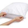 imageAmazon Basics Queen Pillowcase with Zipper 100 Cotton Hypoallergenic Pillow Protector White 31 x 21 Inches Pillows Not IncludedKing