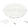 imageAmazon Basics RJ45 Cat 7 Ethernet Patch Cable Flat 600MHz Snagless Includes 15 Nails 30 Foot WhiteWhite