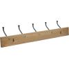imageAmazon Basics Rectangular Farmhouse WallMounted Coat Rack with Storage Hooks 5 Hooks WhiteBarnwood