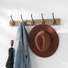 imageAmazon Basics Rectangular Farmhouse WallMounted Coat Rack with Storage Hooks 5 Hooks WhiteBarnwood