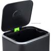 imageAmazon Basics Rectangular Metal Trash Can With SoftClose Foot Pedal 32 liter85 gallon 14quotL x 14quotW x 253quotH Black
