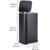 imageAmazon Basics Rectangular Metal Trash Can With SoftClose Foot Pedal 32 liter85 gallon 14quotL x 14quotW x 253quotH Black