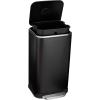 imageAmazon Basics Rectangular Metal Trash Can With SoftClose Foot Pedal 32 liter85 gallon 14quotL x 14quotW x 253quotH Black