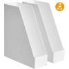 imageAmazon Basics Rectangular Plastic Desk Organizer Magazine Rack White 2PackWhite