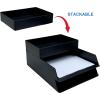 imageAmazon Basics Rectangular Plastic Desk Organizer with Storage Trays Accessory Tray 94 x 67 x 2 inch WhiteBlack