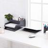 imageAmazon Basics Rectangular Plastic Desk Organizer with Storage Trays Accessory Tray 94 x 67 x 2 inch WhiteBlack