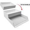 imageAmazon Basics Rectangular Plastic Desk Organizer with Storage Trays Accessory Tray 94 x 67 x 2 inch WhiteWhite