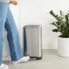 imageAmazon Basics Rectangular Small Trash Can with Lid and SoftClose Foot Pedal for Bathroom Bedroom Living Room Office Smudge Resistant 20l  53 gallon NickelNickel
