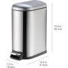 imageAmazon Basics Rectangular Small Trash Can with Lid and SoftClose Foot Pedal for Bathroom Bedroom Living Room Office Smudge Resistant 20l  53 gallon NickelSilver