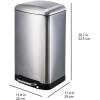 imageAmazon Basics Rectangular Small Trash Can with Lid and SoftClose Foot Pedal for Bathroom Bedroom Living Room Office Smudge Resistant 20l  53 gallon NickelNickel