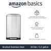 imageAmazon Basics Rectangular Small Trash Can with Lid and SoftClose Foot Pedal for Bathroom Bedroom Living Room Office Smudge Resistant 20l  53 gallon NickelNickel