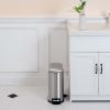 imageAmazon Basics Rectangular Small Trash Can with Lid and SoftClose Foot Pedal for Bathroom Bedroom Living Room Office Smudge Resistant 20l  53 gallon NickelSilver