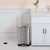 imageAmazon Basics Rectangular Small Trash Can with Lid and SoftClose Foot Pedal for Bathroom Bedroom Living Room Office Smudge Resistant 20l  53 gallon NickelNickel