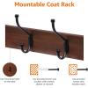 imageAmazon Basics Rectangular WallMounted Farmhouse Coat Rack 5 Hook Light WalnutLight Walnut
