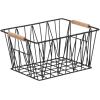 imageAmazon Basics Rectangular Wire Storage Baskets Set of 3 Standard BlackBlack